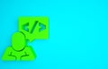 Green Web design and front end development icon isolated on blue background. Minimalism concept. 3d illustration 3D Royalty Free Stock Photo