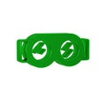 Green Welding glasses icon isolated on transparent background. Protective clothing and tool worker.