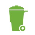 Green wheely trash can vector icon Royalty Free Stock Photo