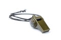 The green whistle on a white background Royalty Free Stock Photo