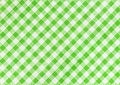 Green and white abstract checkered pattern background, picnic gingham tablecloth, square fabric texture Royalty Free Stock Photo