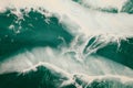 Green and white abstract marble texture ocean foamy waves Royalty Free Stock Photo