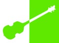 Green And White Bass Guitar Silhouette Royalty Free Stock Photo