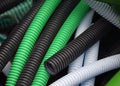 Green, white and black cable ducts