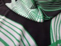 Green White and Black Close Up Fabric