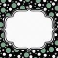 Green, White and Black Polka Dot Frame Background Royalty Free Stock Photo