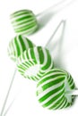 Green and white candy lolly pops