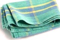 Green white checkered dishcloth, wiper isolated on white background Royalty Free Stock Photo