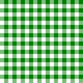 Green And White Checkered Seamless Vector Pattern. Traditional Gingham Texture Background In Eps 10