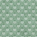 Green and White Chevron Hearts Tile Pattern Repeat Background Royalty Free Stock Photo