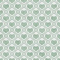 Green and White Chevron Hearts Tile Pattern Repeat Background Royalty Free Stock Photo