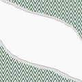 Green and White Chevron Zigzag Frame with Torn Background Royalty Free Stock Photo