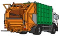 Green and white dustcart Royalty Free Stock Photo