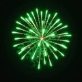 Green and white fireworks illuminate a large, dark gathering , pyrotechnics, excitement Royalty Free Stock Photo
