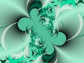 Green white flowery fractal, fractal fantasy shapes contrasts lights, sparkling petals, fractal, abstract background Royalty Free Stock Photo