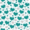 Green and White Hearts Tile Pattern Repeat Background