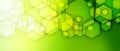 green and white hexagons abstract tech banner design. Geometric background Royalty Free Stock Photo