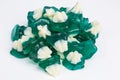 Green and white iceberg gummy candy