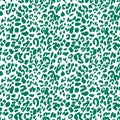 Green on white leopard print seamless repeat pattern background Royalty Free Stock Photo