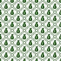 Green and White Money Bag Repeat Pattern Background Royalty Free Stock Photo