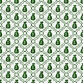 Green and White Money Bag Repeat Pattern Background