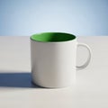 Green and white mug isolated on white background Royalty Free Stock Photo