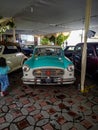 Green and white Nash metropolitan classic car in car meet Royalty Free Stock Photo