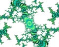 Green white phosphorescent fractal abstract background, flowery texture