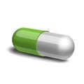 Green and white pill