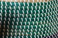 Green and white plastic weave texture pattern. texture of rattan mats, baskets or furniture. Abstract weave pattern background Royalty Free Stock Photo