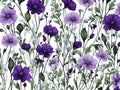 Green, White, and purple wildflower patterns. AI-Generated.