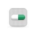 Green and white realistic pill blister vector