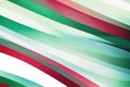 Green, white and red diagonal stripes. Abstract pattern of textured watercolor brush lines Royalty Free Stock Photo
