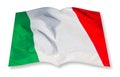Green, white and red italian flag concept image - 3D rendering concept image of an opened photo book isolated on white - I`m the Royalty Free Stock Photo