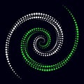 Green and white spiral as Yin and Yang symbol. Abstract vector background Royalty Free Stock Photo