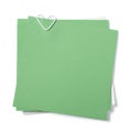 Green and white sticky notes