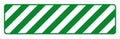 Green / White Striped Floor Sign On White Background Royalty Free Stock Photo