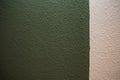 Green and white textured wall surface close up Royalty Free Stock Photo