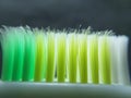 green white used toothbrush