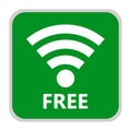 Green Wifi Icon in Flat Style, Isolated on a White Background.