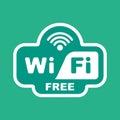 green wifi sticker for internet cafe. free to use the internet