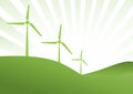 Green wind generator with green rays