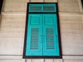 Green window made of wood thai style Royalty Free Stock Photo