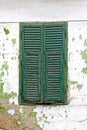 Green window shutters