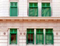 Green windows of MICA Building in Singapore Royalty Free Stock Photo