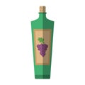 green wine bottle grape cork sticker shadow