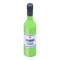 Green wine bottle icon, isometric style Royalty Free Stock Photo