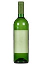 Green wine bottle on a white background