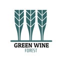 green wine bottle tree forest park logo design illustration Royalty Free Stock Photo