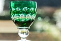 Green wine glass